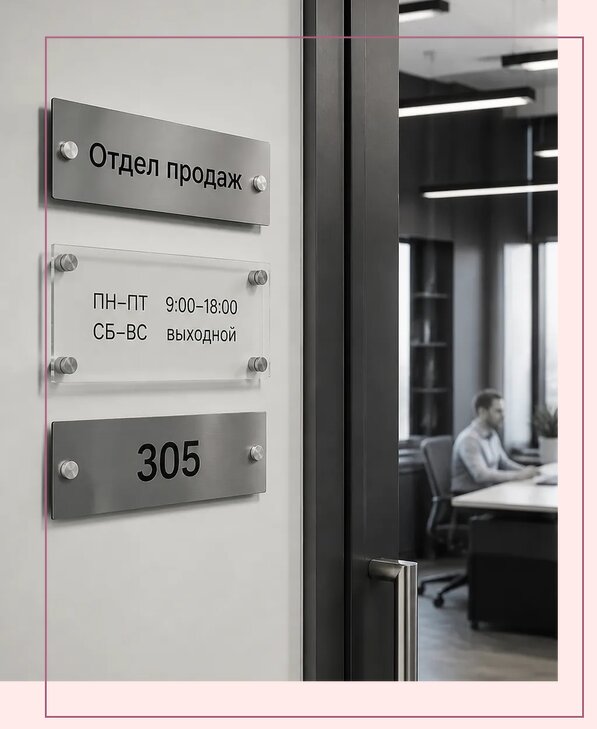Офисные таблички на дверь в Анжере-Судженске по цене от 5026 р. | Аванза-Нжр