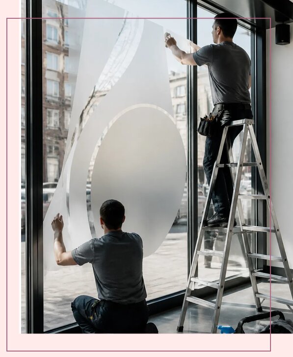 Изготовление и монтаж рекламы на окнах для бизнеса в Анжере-Судженске